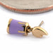 Zippy Press-fit End in Gold from Pupil Hall in 14k Yellow Gold with Lilac Enamel