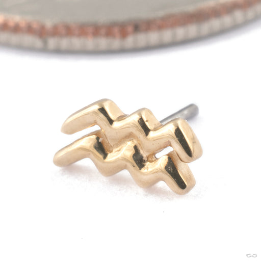 Zodiac Press-fit End in Gold from Junipurr Jewelry in 14k Yellow Gold Aquarius