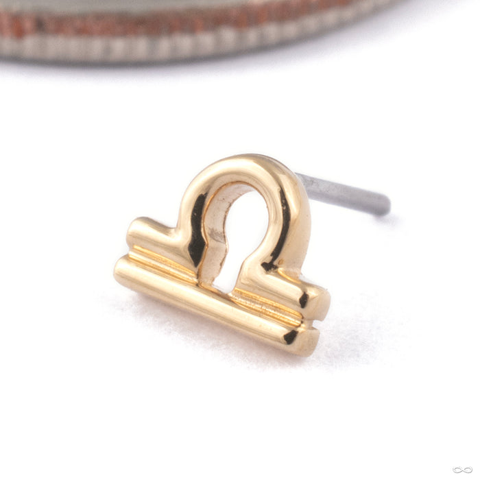 Zodiac Press-fit End in Gold from Junipurr Jewelry in 14k Yellow Gold Libra