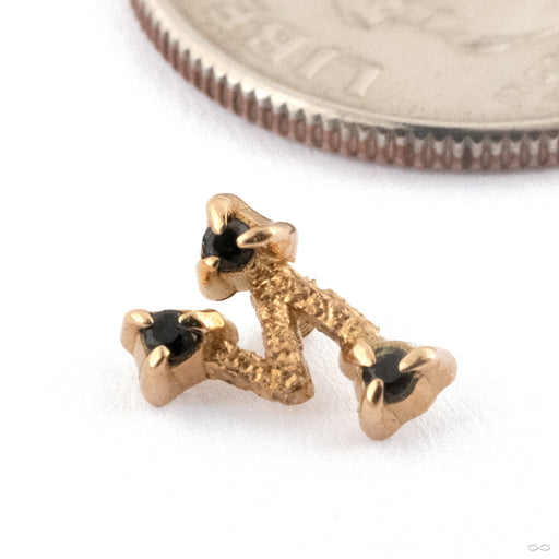 Zodiac Threaded End in 15k Yellow Gold with Black Diamond from Kiwii Jewelry
