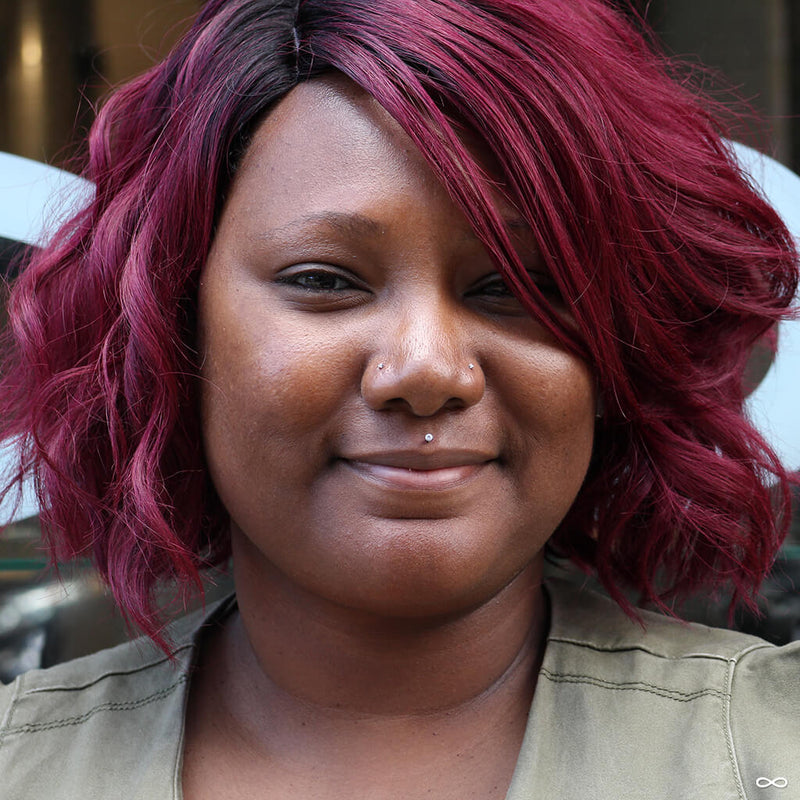 Philtrum piercing by Anna