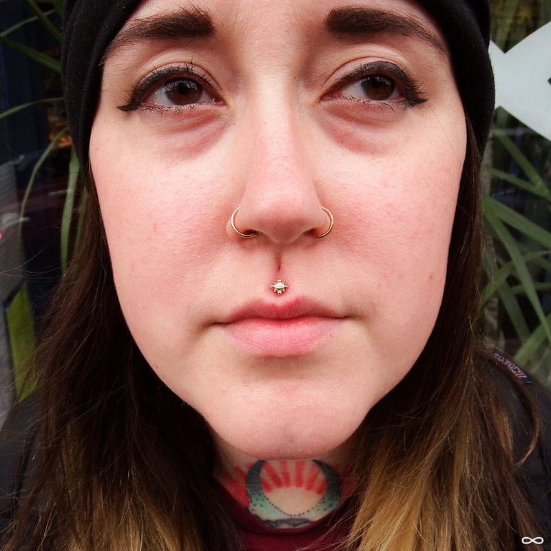 Philtrum piercing by Robert