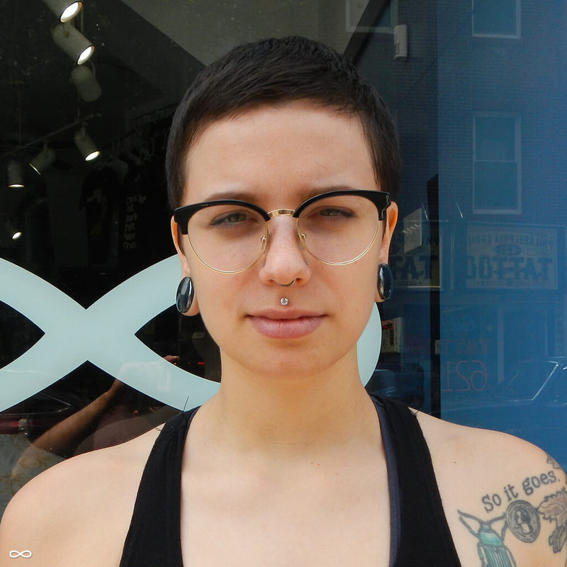Stretched earlobe piercings