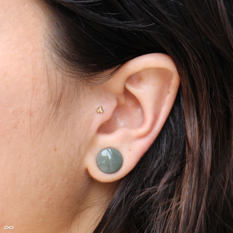 Stretched earlobe piercings