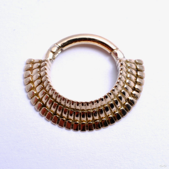 Triple-Ridge Collar Clicker in Gold from Sacred Symbols in yellow gold