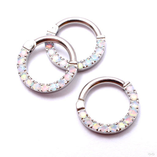 Eternity Clicker in Titanium from Venus by Maria Tash with White Opals