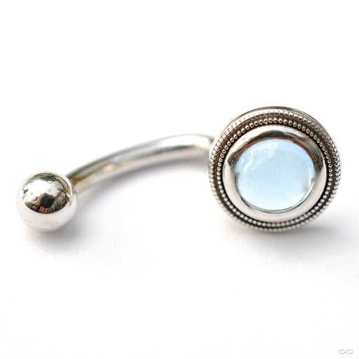 Millgrain Bezel J-curve in White Gold with Blue Topaz from BVLA