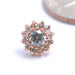 13 Stone Flower Press-fit End in Gold from Leroi with Clear CZ