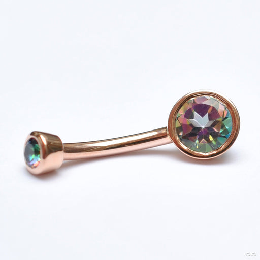 Round Bezel Navel Curve in Rose Gold with Mystic Topaz from BVLA