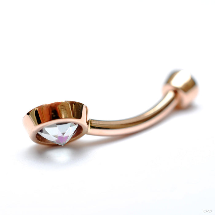 Round Bezel Navel Curve in Rose Gold with Mystic Topaz from BVLA