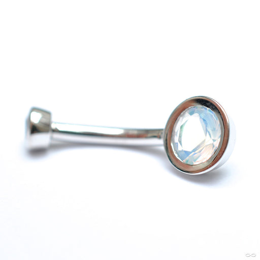 Round Bezel Navel Curve in White Gold with Water Opals from BVLA