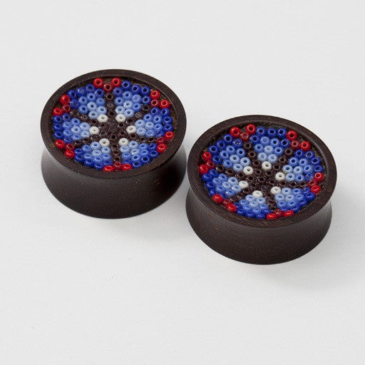 Huichol Plugs in 1 ⅛” from Quetzalli