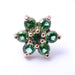 7 Stone Flower Press-fit End in Gold from LeRoi in Green