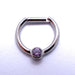 Hinged Ring with Bezel-set Gemstone in Titanium from Intrinsic with Amethyst