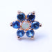 7 Stone Flower Press-fit End in Gold from LeRoi in White Opal & Sapphire