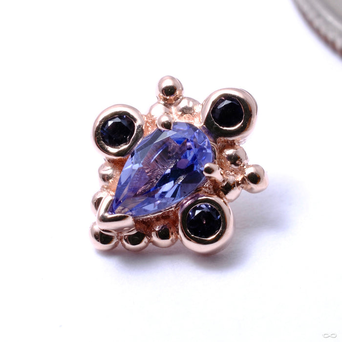 Pear Helana Threaded End in Gold from BVLA with Tanzanite & Iolite