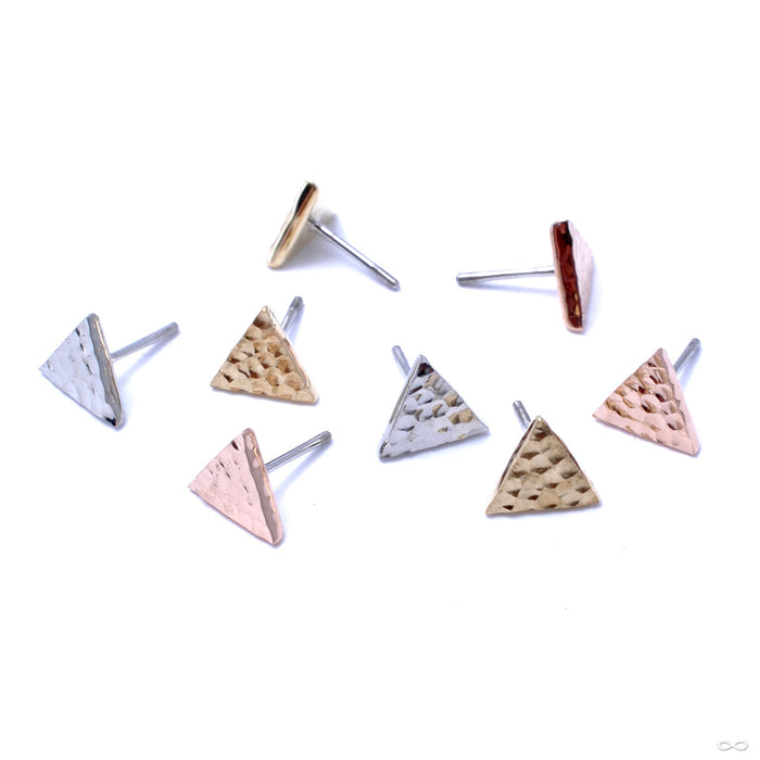 Triangle with Hammered Finish Press-fit End in Gold from Anatometal