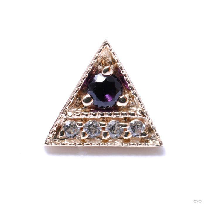 Endymion Triangle Press-fit End in Gold from BVLA with Midnight Topaz & Clear CZ