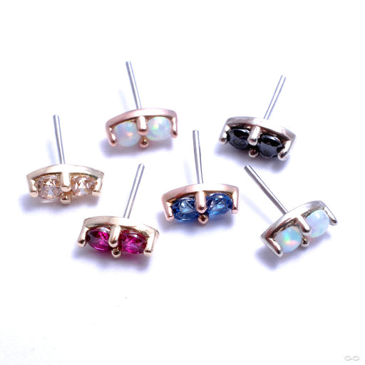 2 Stone Marquise Press-fit End in Gold from LeRoi in Assorted Colors