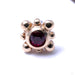 Bindi Press-fit End in Gold from LeRoi with Dark Ruby