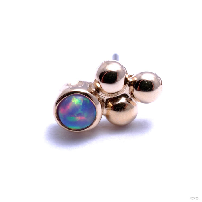 3 Bead Bezel-set Press-fit End in Gold from LeRoi with Lavender Opals