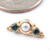 3 Gem Graduating Panaraya Threaded End in Gold from BVLA with white pearl and alexandrite