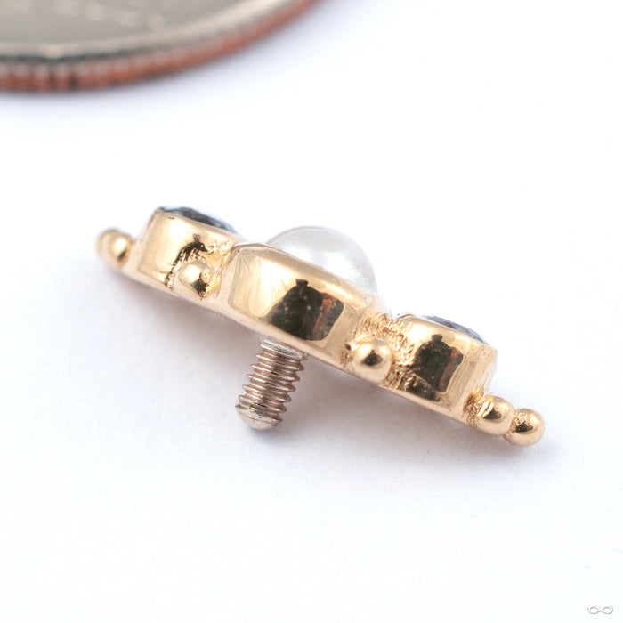 3 Gem Graduating Panaraya Threaded End in Gold from BVLA from the back