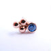 3 Bead Bezel-set Press-fit End in Gold from LeRoi with Arctic Blue CZs