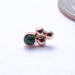 3 Bead Bezel-set Press-fit End in Gold from LeRoi with Black Opals