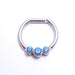 Hinged Ring with Three Bezel-set Gemstones in Titanium from Intrinsic with Arctic Blue