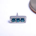 3 Gem Millgrain Strip Press-fit End in Gold from BVLA with Paraiba Topaz