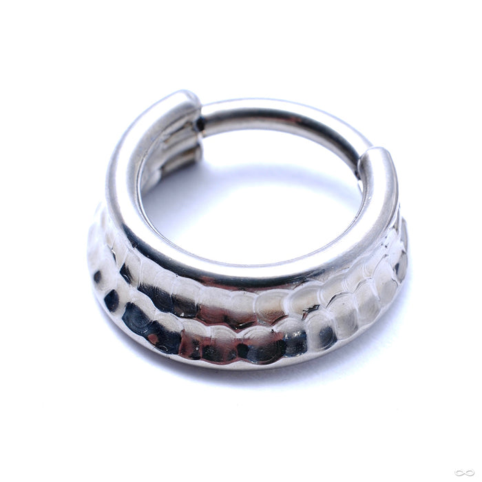 Weld-Faceted Stacked Clicker in Titanium from Zadamer Jewelry Triple Stacked
