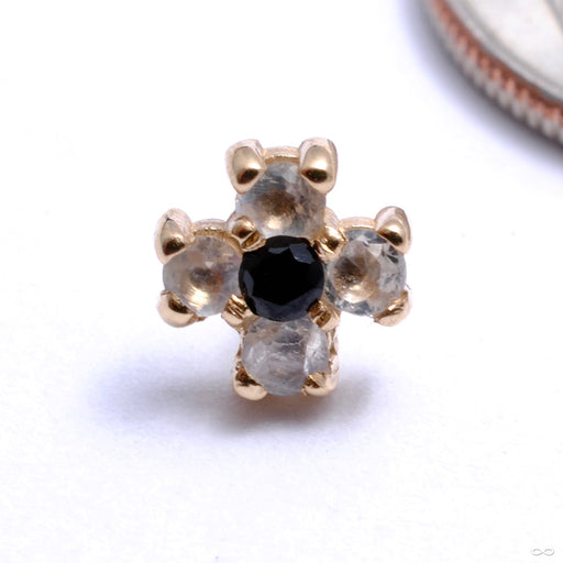 4 Diamond Soul Press-fit End in Gold from Quetzalli with black spinel center