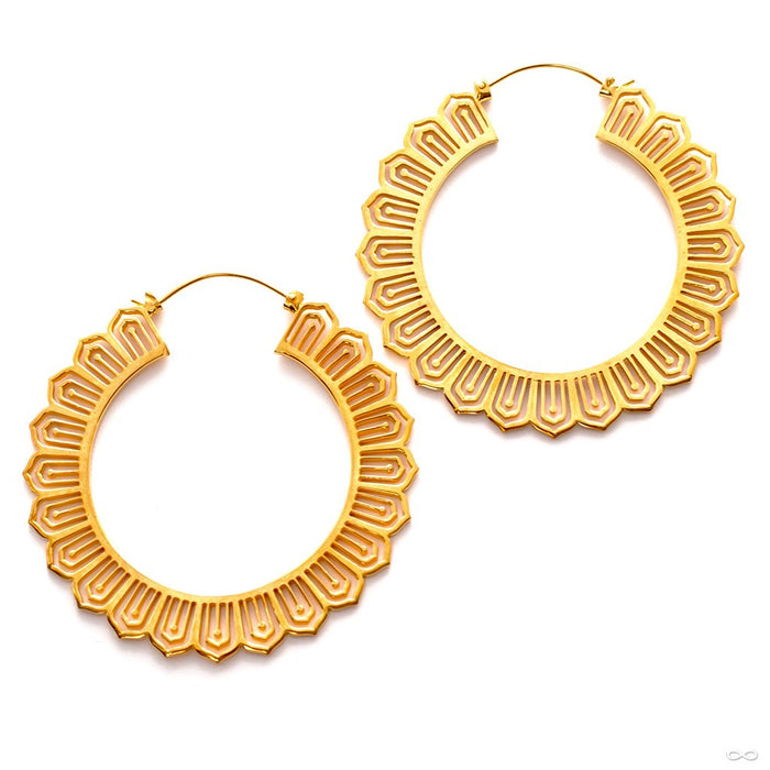 Portal Earrings from Maya Jewelry in Yellow-gold-plated Brass