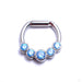 Hinged Ring with Five Bezel-set Gemstones in Titanium from Intrinsic with Arctic Blue