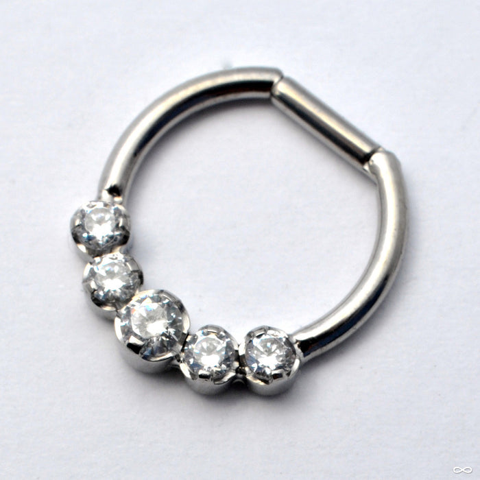 Body Five Rings Hinged Ring with Five Prong-set Gemstones in Titanium from Intrinsic ...