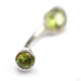 Round Bezel Navel Curve in White Gold with Peridot from BVLA