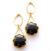 Obsidian Cushion Dangles from Diablo Organics with 6g coils and small stone
