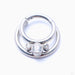 Gemmed Crescent Clicker in Titanium from Zadamer Jewelry with Clear CZs