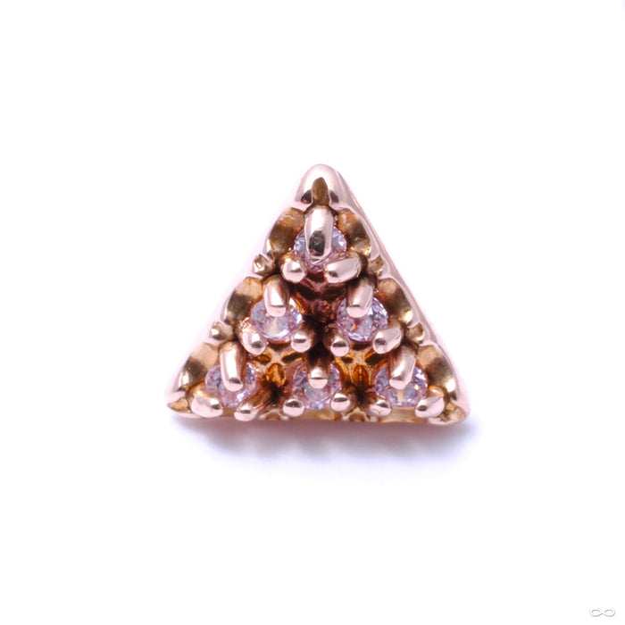 6 Stone Triangle Press-fit End in Gold from LeRoi with Pink