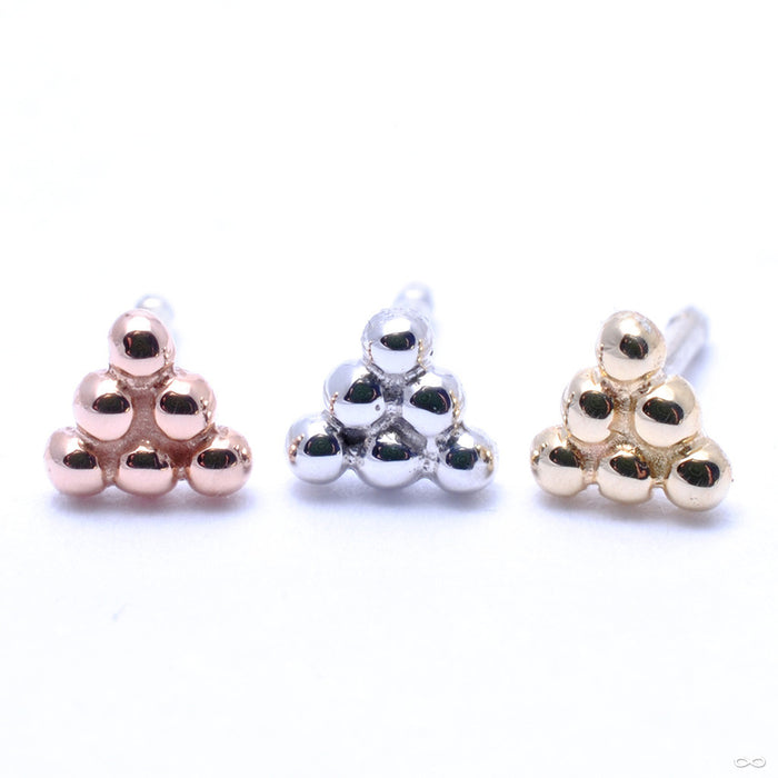 6 Bead Triangle Cluster Press-fit End in Gold from BVLA in Assorted Golds