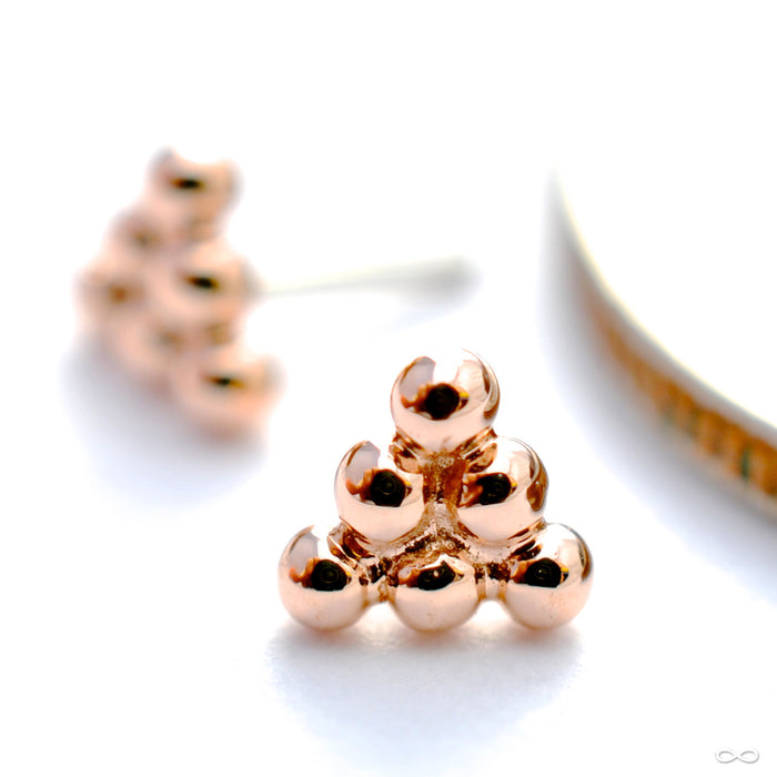 6 Bead Triangle Cluster Press-fit End in Gold from BVLA in Rose Gold