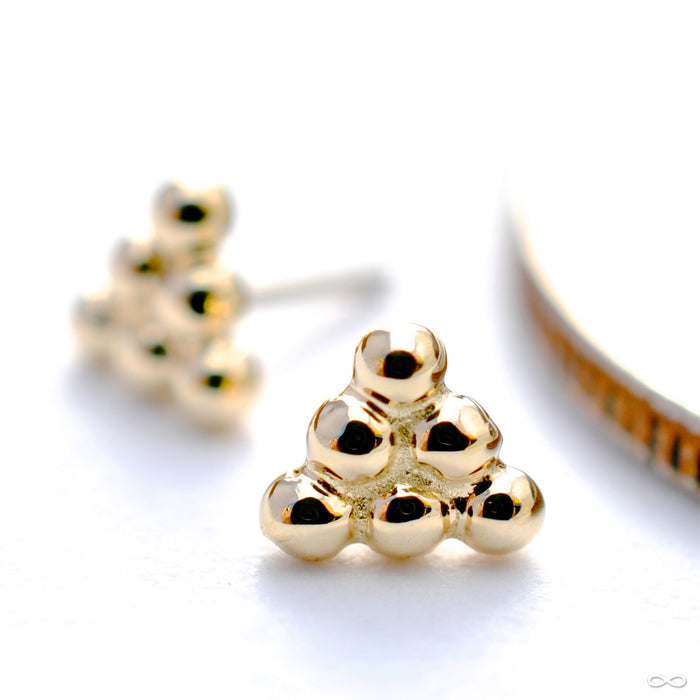 6 Bead Triangle Cluster Press-fit End in Gold from BVLA in Yellow Gold