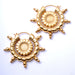 Dharma Wheel Earrings from Maya Jewelry in Yellow Gold