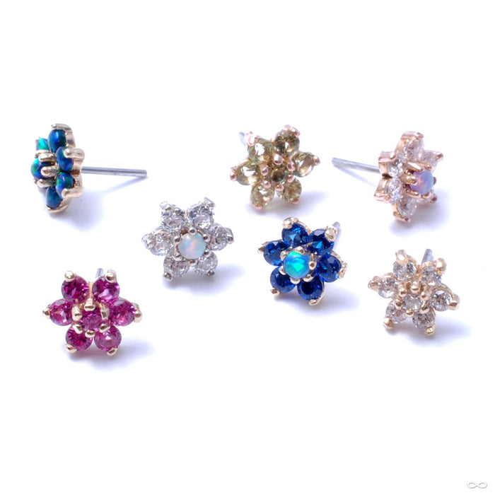 7 Stone Flower Press-fit End from LeRoi in Assorted Colors