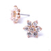 7 Stone Flower Press-fit End in Gold from LeRoi with Clear CZ