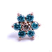 7 Stone Flower Press-fit End in Gold from LeRoi with Mint CZ & Clear CZ Center