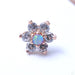 7 Stone Flower Press-fit End from LeRoi with Clear CZ & Lavender Opals