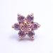 7 Stone Flower Press-fit End in Gold from LeRoi with Pink CZ Petals and Center