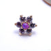 7 Stone Flower Press-fit End from LeRoi with Amethyst & Purple Opals
